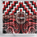Aotearoa Te Arawa Shower Curtain Maori Iwi Poutama Puhoro Tattoo