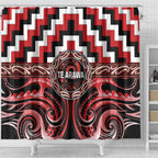 Aotearoa Te Arawa Shower Curtain Maori Iwi Poutama Puhoro Tattoo