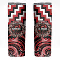 Aotearoa Te Arawa Personalised Skinny Tumbler Maori Iwi Poutama Puhoro Tattoo