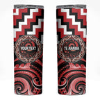 Aotearoa Te Arawa Personalised Skinny Tumbler Maori Iwi Poutama Puhoro Tattoo