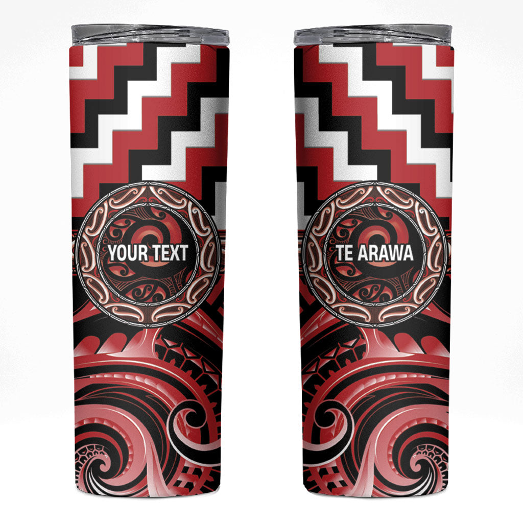 Aotearoa Te Arawa Personalised Skinny Tumbler Maori Iwi Poutama Puhoro Tattoo