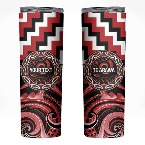 Aotearoa Te Arawa Personalised Skinny Tumbler Maori Iwi Poutama Puhoro Tattoo