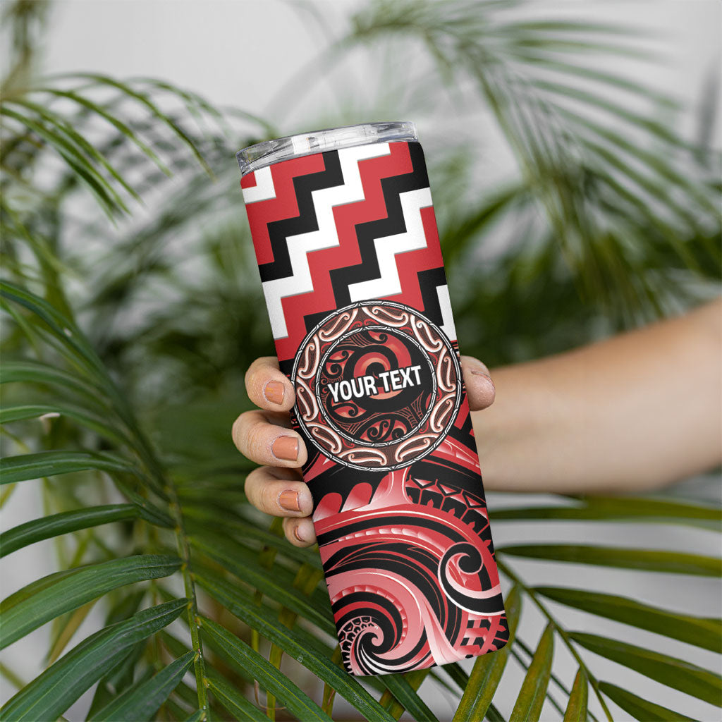 Aotearoa Te Arawa Personalised Skinny Tumbler Maori Iwi Poutama Puhoro Tattoo