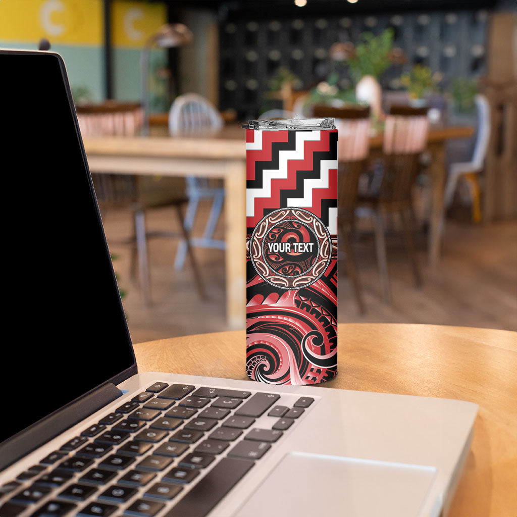 Aotearoa Te Arawa Personalised Skinny Tumbler Maori Iwi Poutama Puhoro Tattoo