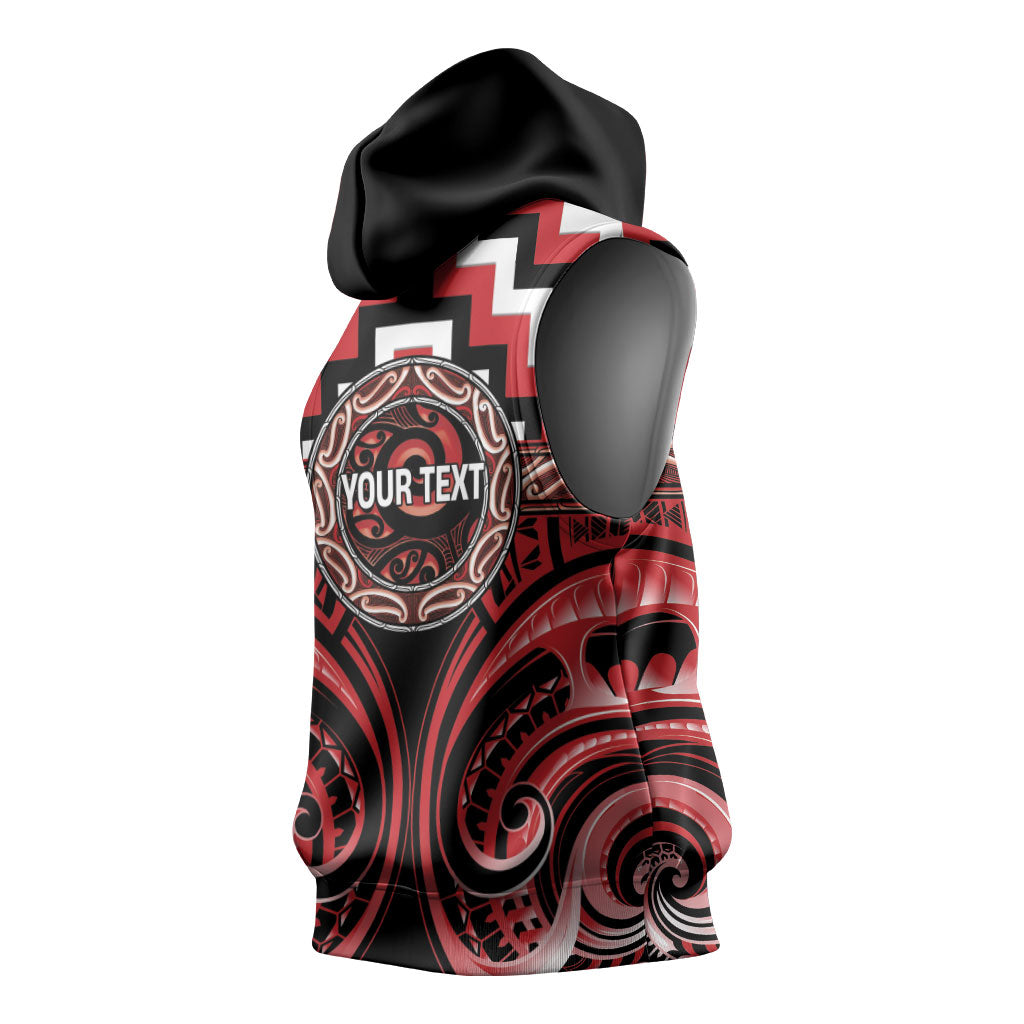 Aotearoa Te Arawa Personalised Sleeveless Hoodie Maori Iwi Poutama Puhoro Tattoo