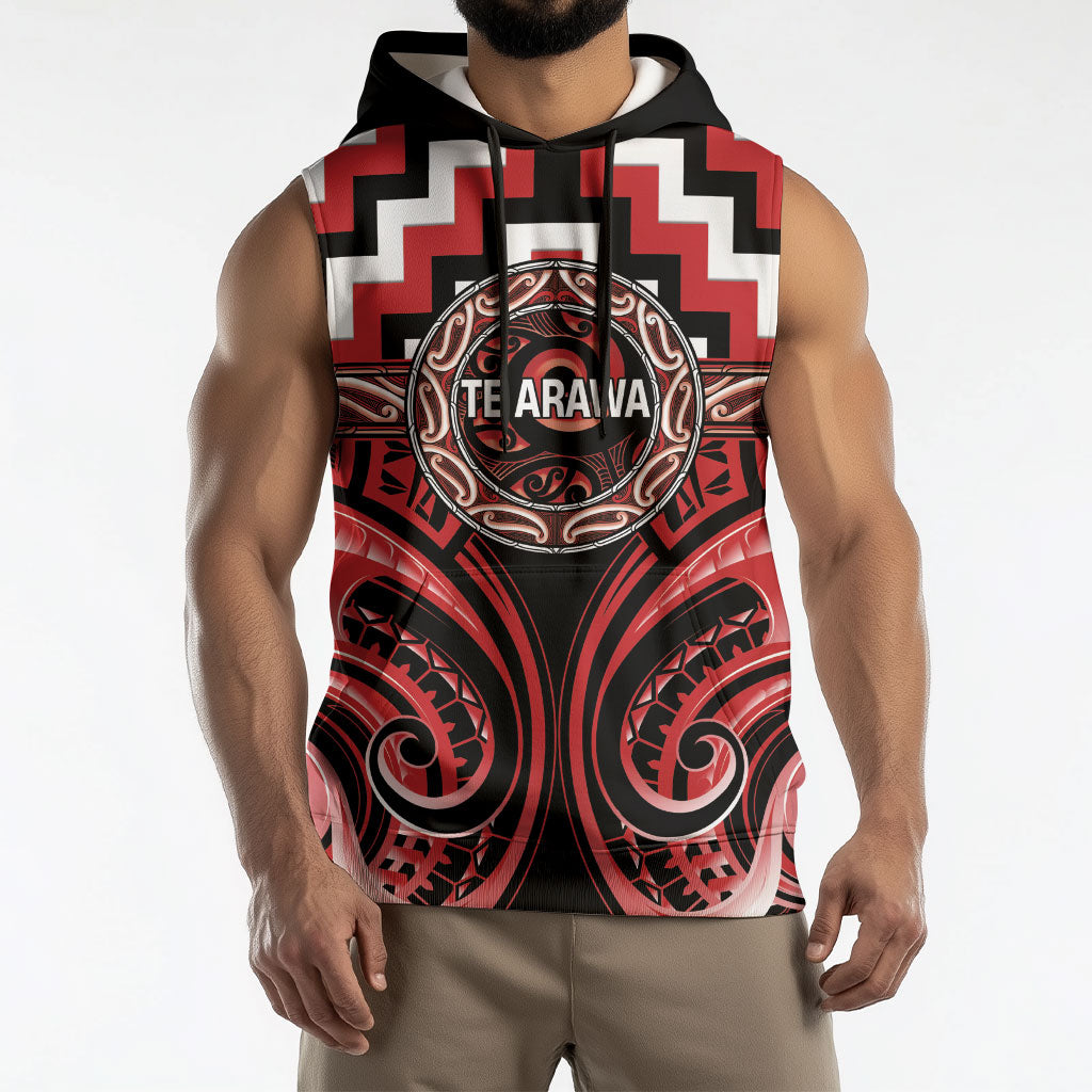 Aotearoa Te Arawa Personalised Sleeveless Hoodie Maori Iwi Poutama Puhoro Tattoo