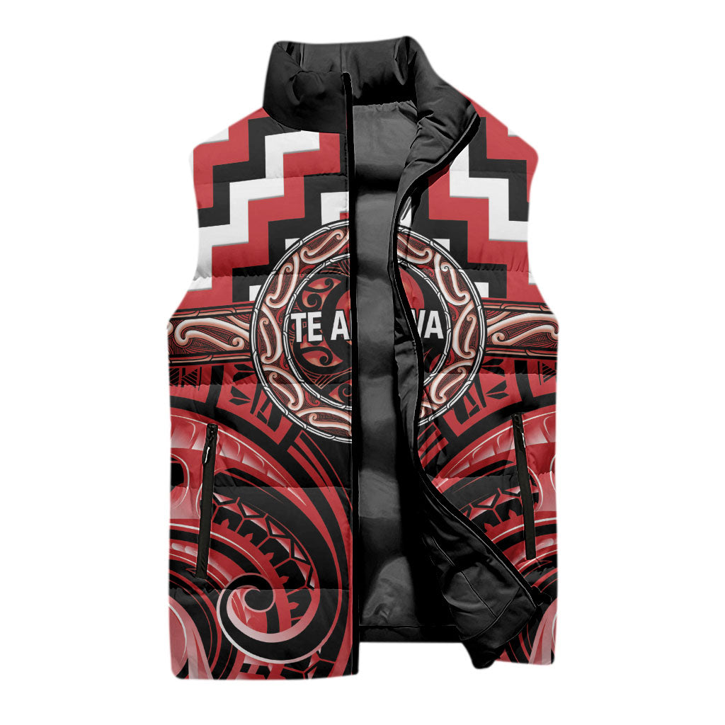 Aotearoa Te Arawa Personalised Sleeveless Puffer Jacket Maori Iwi Poutama Puhoro Tattoo