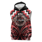 Aotearoa Te Arawa Personalised Sleeveless Zip Hoodie Maori Iwi Poutama Puhoro Tattoo