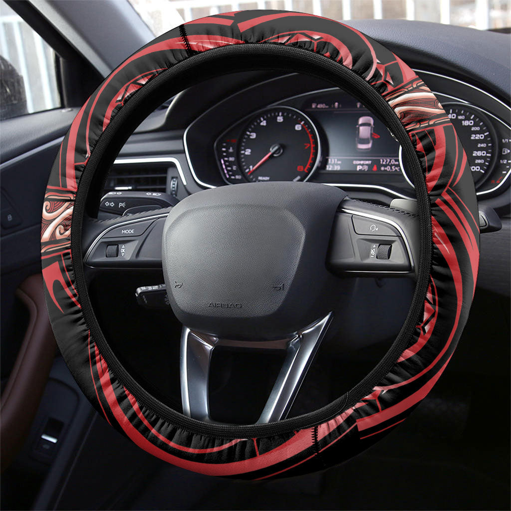 Aotearoa Te Arawa Steering Wheel Cover Maori Iwi Poutama Puhoro Tattoo