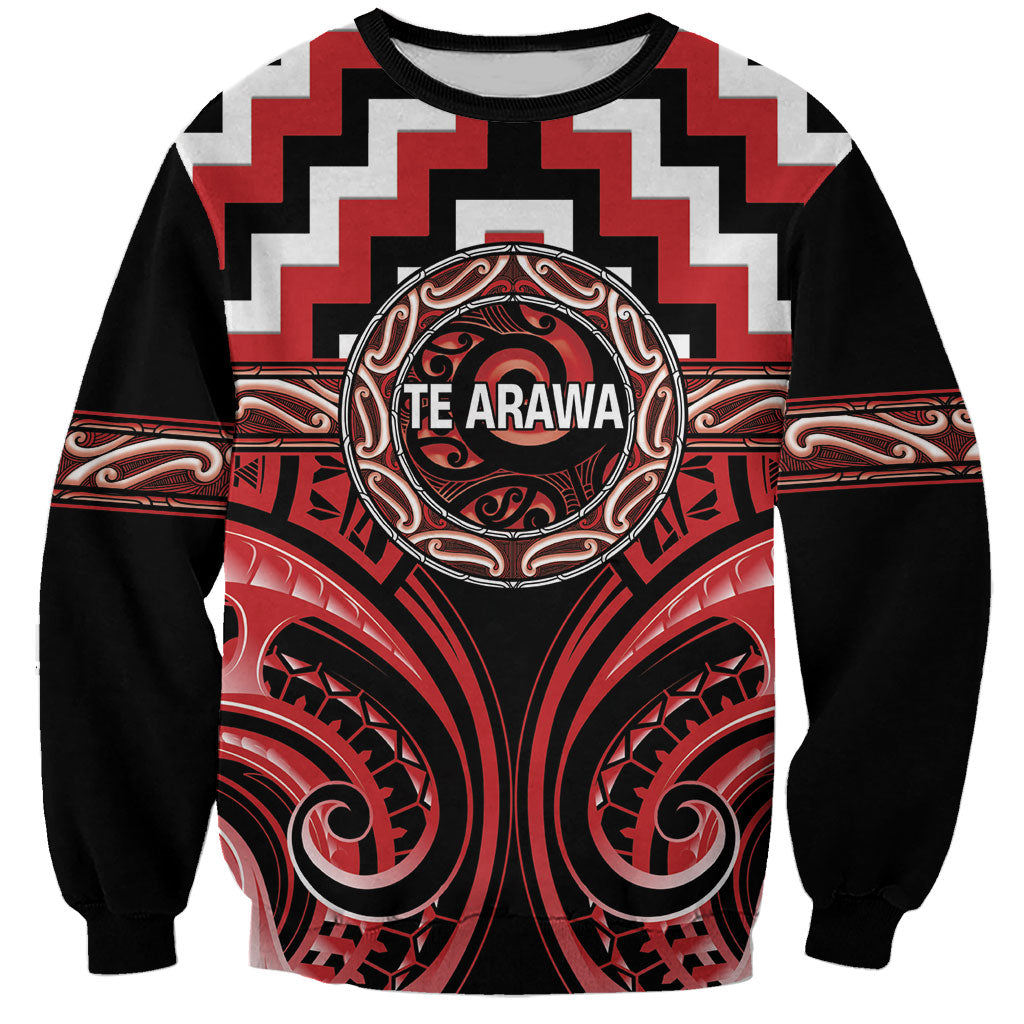 Aotearoa Te Arawa Personalised Sweatshirt Maori Iwi Poutama Puhoro Tattoo