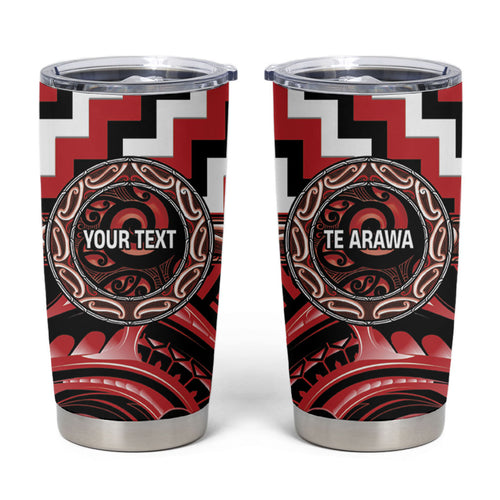 Aotearoa Te Arawa Personalised Tumbler Cup Maori Iwi Poutama Puhoro Tattoo