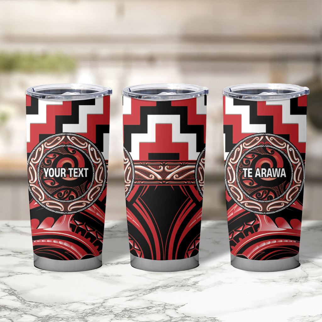 Aotearoa Te Arawa Personalised Tumbler Cup Maori Iwi Poutama Puhoro Tattoo