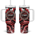 Aotearoa Te Arawa Personalised Tumbler With Handle Maori Iwi Poutama Puhoro Tattoo