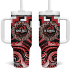 Aotearoa Te Arawa Personalised Tumbler With Handle Maori Iwi Poutama Puhoro Tattoo