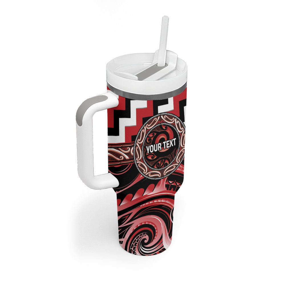 Aotearoa Te Arawa Personalised Tumbler With Handle Maori Iwi Poutama Puhoro Tattoo