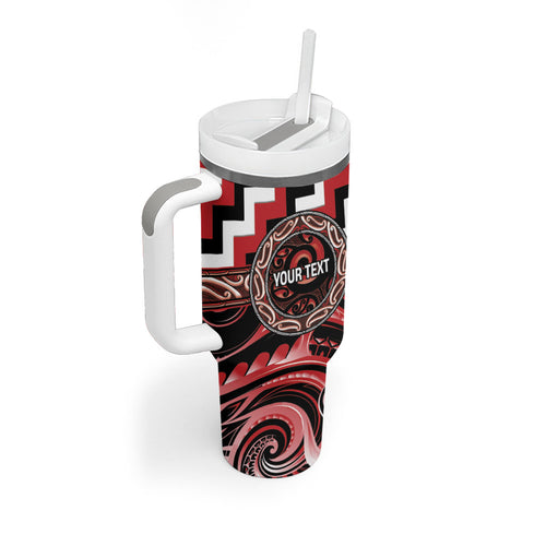 Aotearoa Te Arawa Personalised Tumbler With Handle Maori Iwi Poutama Puhoro Tattoo