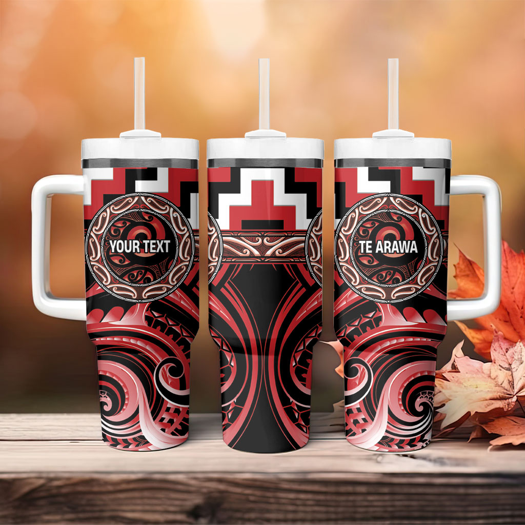Aotearoa Te Arawa Personalised Tumbler With Handle Maori Iwi Poutama Puhoro Tattoo