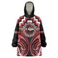 Aotearoa Te Arawa Personalised Wearable Blanket Hoodie Maori Iwi Poutama Puhoro Tattoo