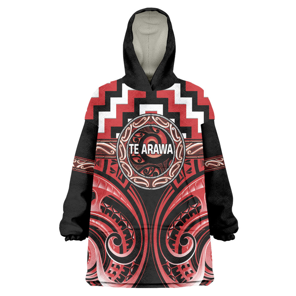 Aotearoa Te Arawa Personalised Wearable Blanket Hoodie Maori Iwi Poutama Puhoro Tattoo