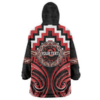 Aotearoa Te Arawa Personalised Wearable Blanket Hoodie Maori Iwi Poutama Puhoro Tattoo