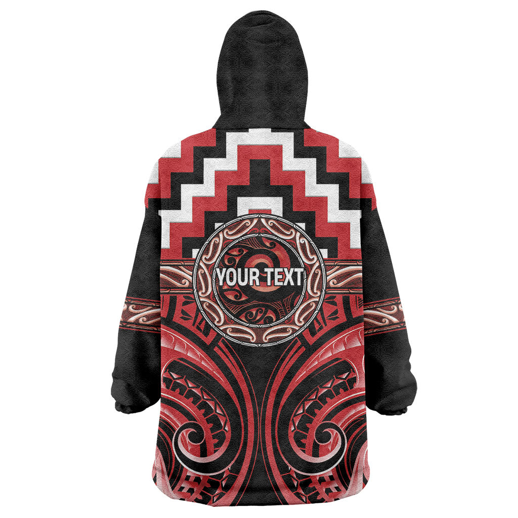 Aotearoa Te Arawa Personalised Wearable Blanket Hoodie Maori Iwi Poutama Puhoro Tattoo