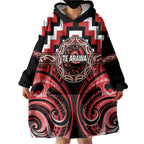 Aotearoa Te Arawa Personalised Wearable Blanket Hoodie Maori Iwi Poutama Puhoro Tattoo