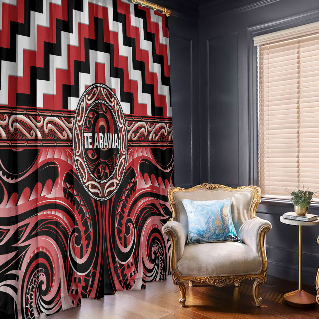 Aotearoa Te Arawa Window Curtain Maori Iwi Poutama Puhoro Tattoo