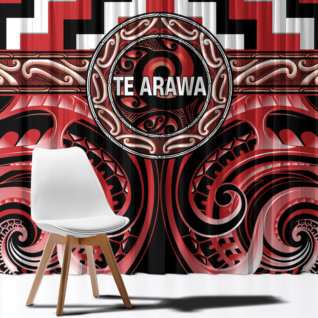 Aotearoa Te Arawa Window Curtain Maori Iwi Poutama Puhoro Tattoo