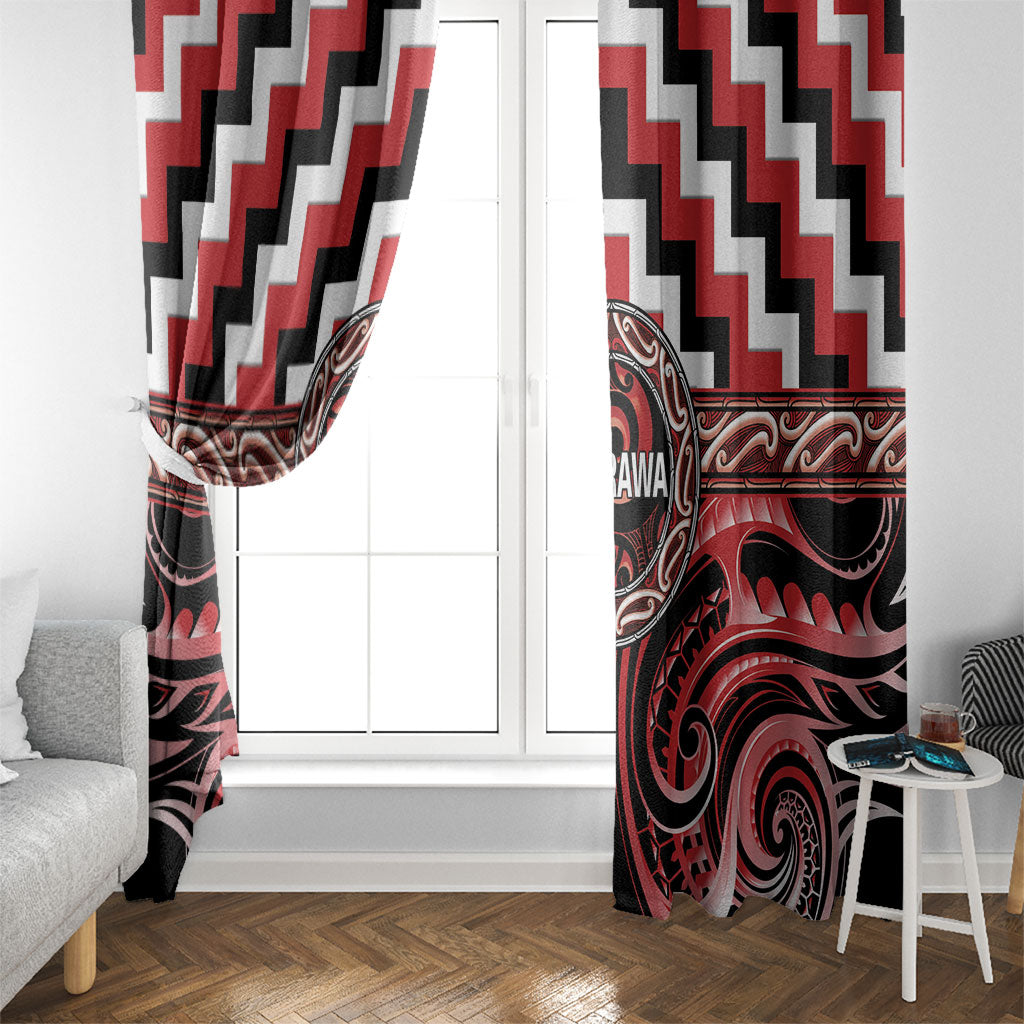 Aotearoa Te Arawa Window Curtain Maori Iwi Poutama Puhoro Tattoo
