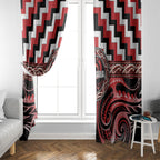 Aotearoa Te Arawa Window Curtain Maori Iwi Poutama Puhoro Tattoo