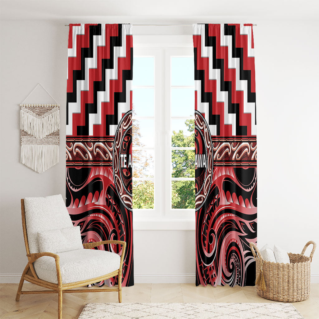 Aotearoa Te Arawa Window Curtain Maori Iwi Poutama Puhoro Tattoo