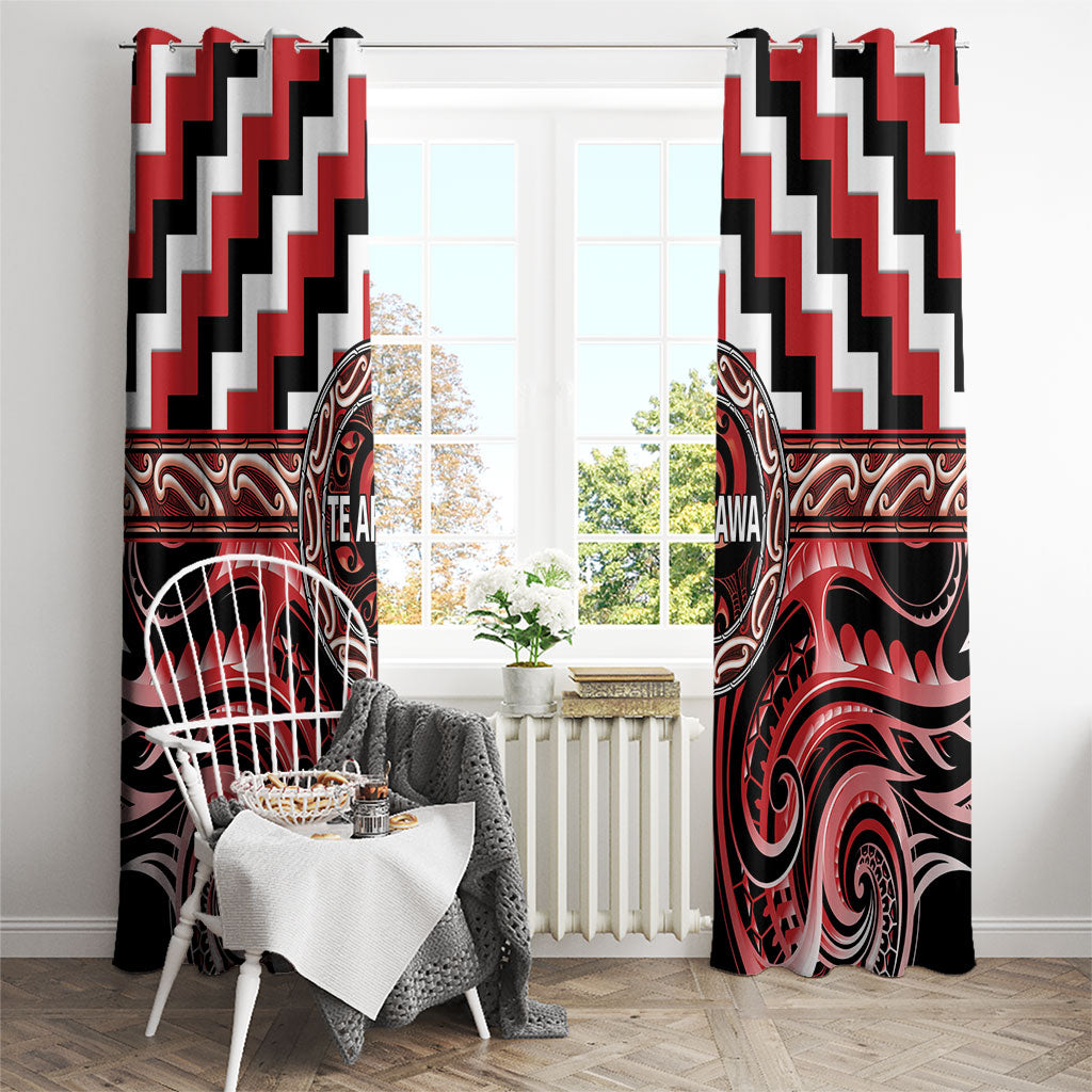 Aotearoa Te Arawa Window Curtain Maori Iwi Poutama Puhoro Tattoo