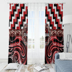 Aotearoa Te Arawa Window Curtain Maori Iwi Poutama Puhoro Tattoo