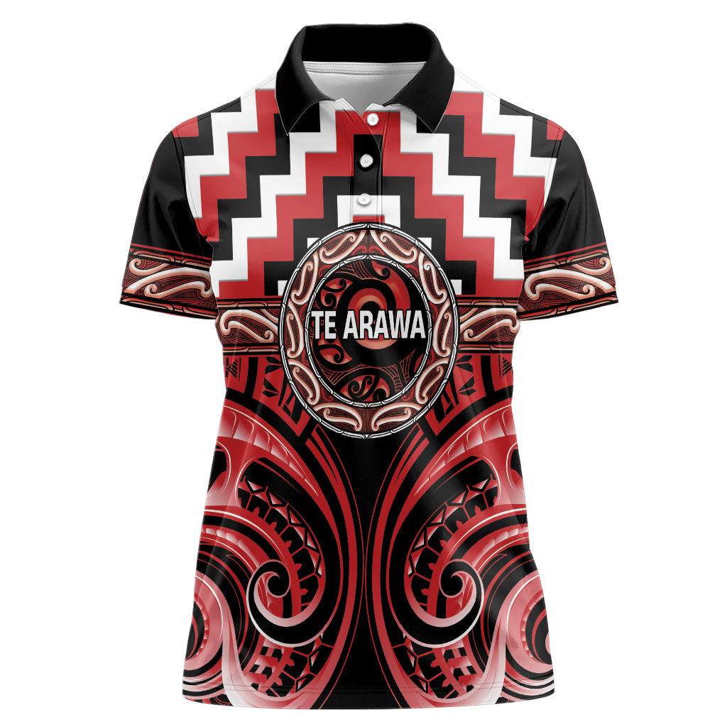 Aotearoa Te Arawa Personalised Women Polo Shirt Maori Iwi Poutama Puhoro Tattoo