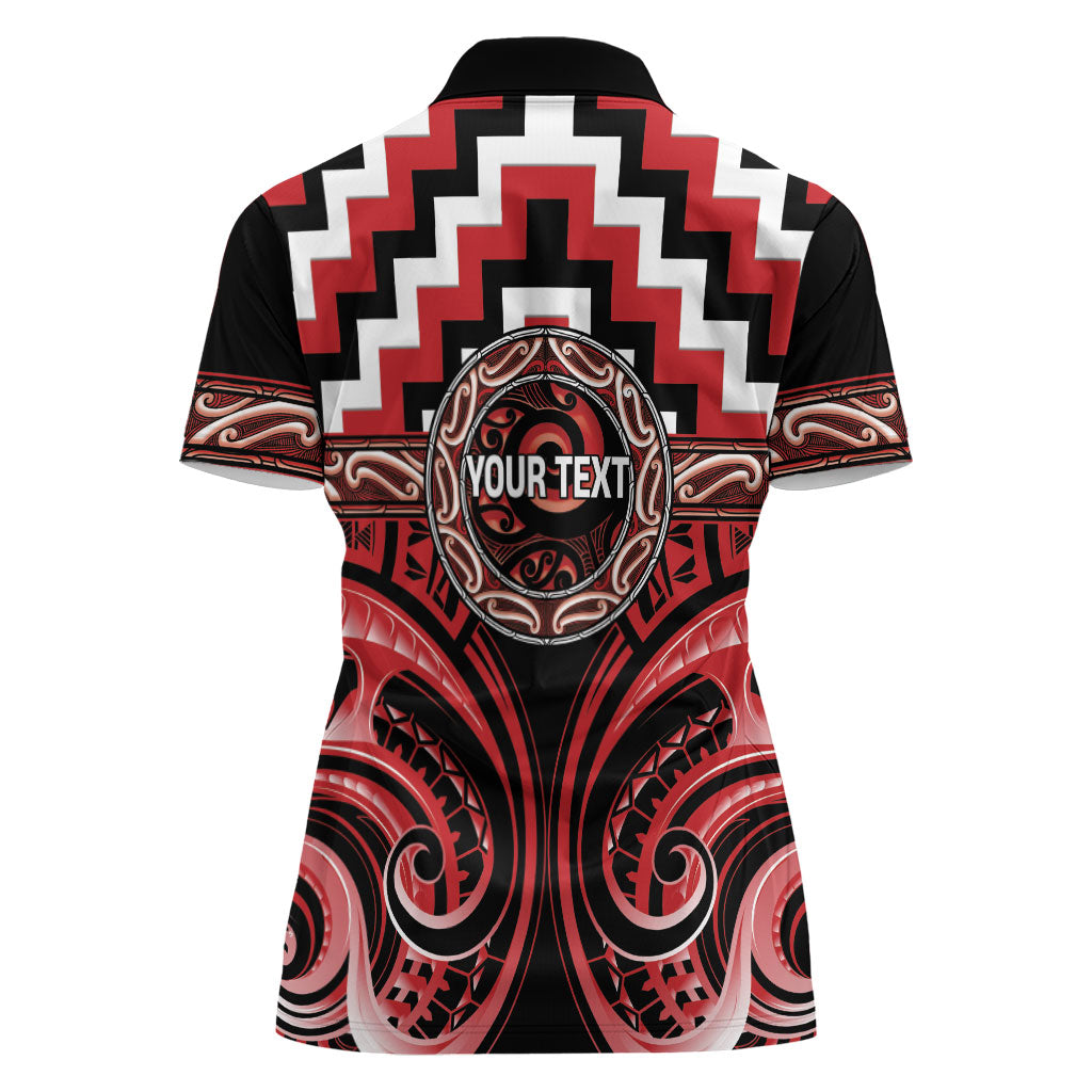 Aotearoa Te Arawa Personalised Women Polo Shirt Maori Iwi Poutama Puhoro Tattoo