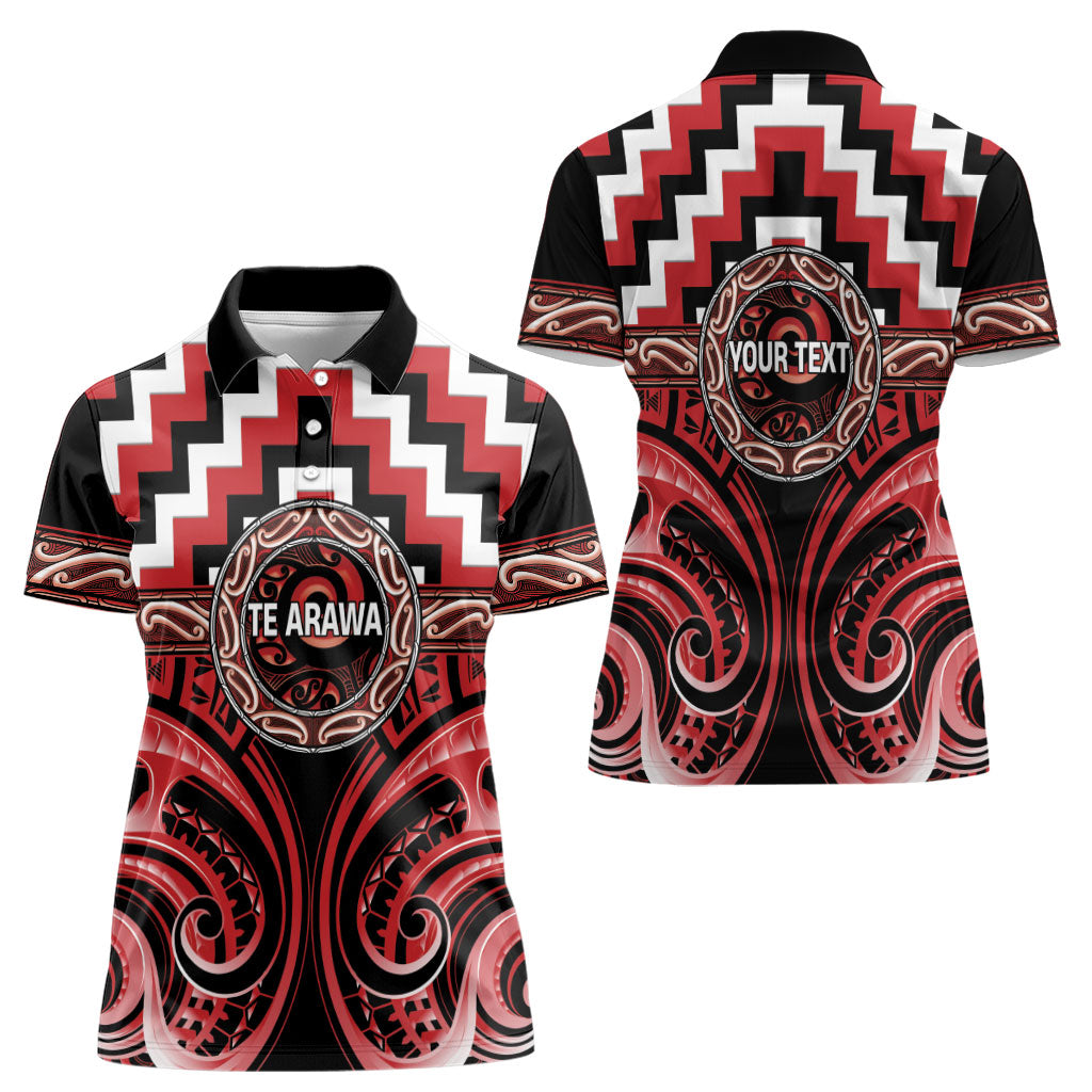 Aotearoa Te Arawa Personalised Women Polo Shirt Maori Iwi Poutama Puhoro Tattoo