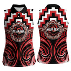 Aotearoa Te Arawa Personalised Women Sleeveless Polo Shirt Maori Iwi Poutama Puhoro Tattoo