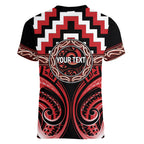 Aotearoa Te Arawa Personalised Women V-Neck T-Shirt Maori Iwi Poutama Puhoro Tattoo