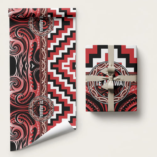 Aotearoa Te Arawa Wrapping Paper Maori Iwi Poutama Puhoro Tattoo