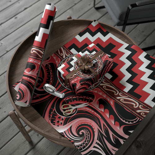 Aotearoa Te Arawa Wrapping Paper Maori Iwi Poutama Puhoro Tattoo