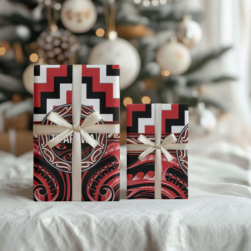 Aotearoa Te Arawa Wrapping Paper Maori Iwi Poutama Puhoro Tattoo