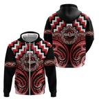 Aotearoa Te Arawa Personalised Zip Hoodie Maori Iwi Poutama Puhoro Tattoo