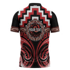 Aotearoa Te Arawa Personalised Zipper Polo Shirt Maori Iwi Poutama Puhoro Tattoo