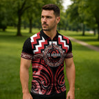 Aotearoa Te Arawa Personalised Zipper Polo Shirt Maori Iwi Poutama Puhoro Tattoo