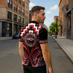 Aotearoa Te Arawa Personalised Zipper Polo Shirt Maori Iwi Poutama Puhoro Tattoo