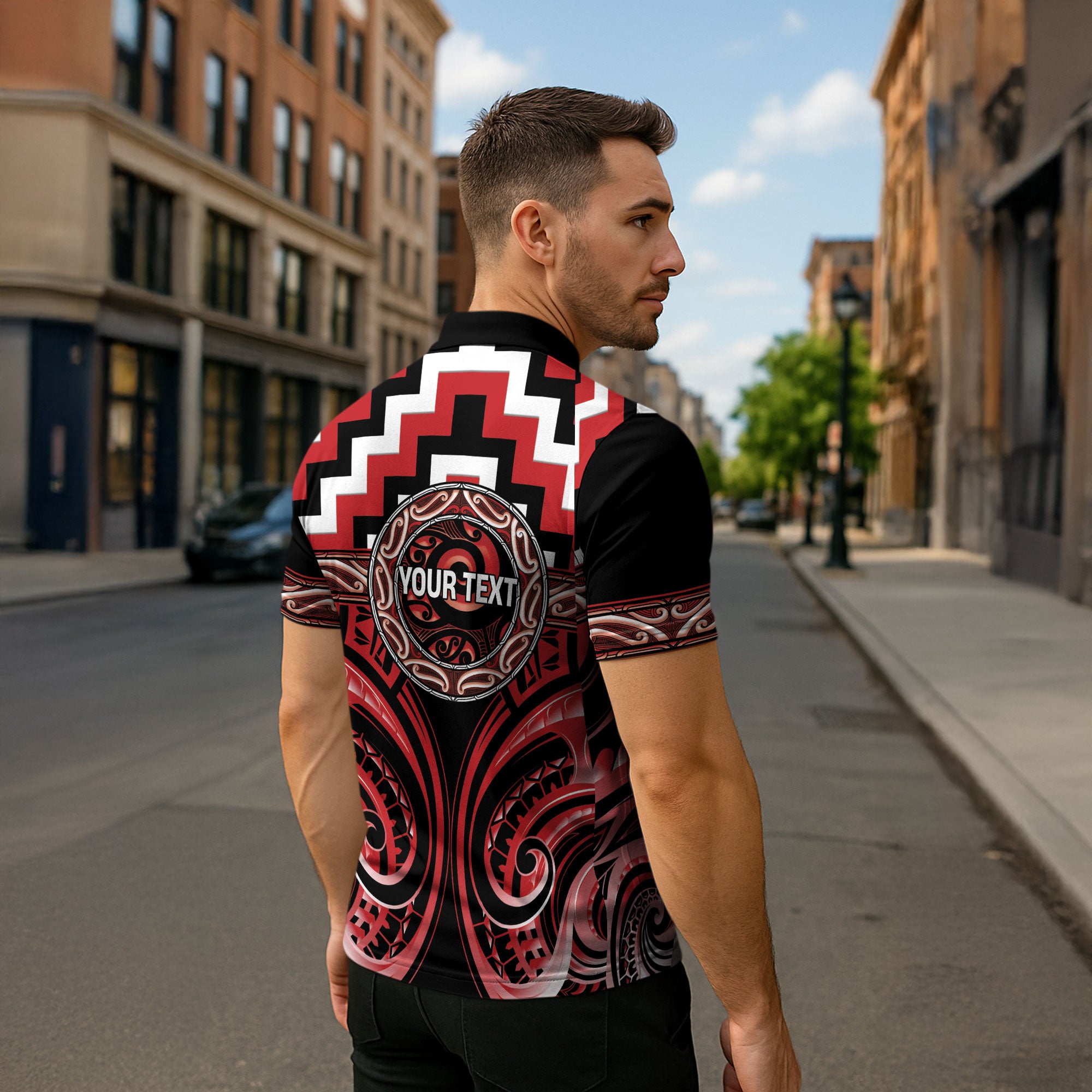 Aotearoa Te Arawa Personalised Zipper Polo Shirt Maori Iwi Poutama Puhoro Tattoo