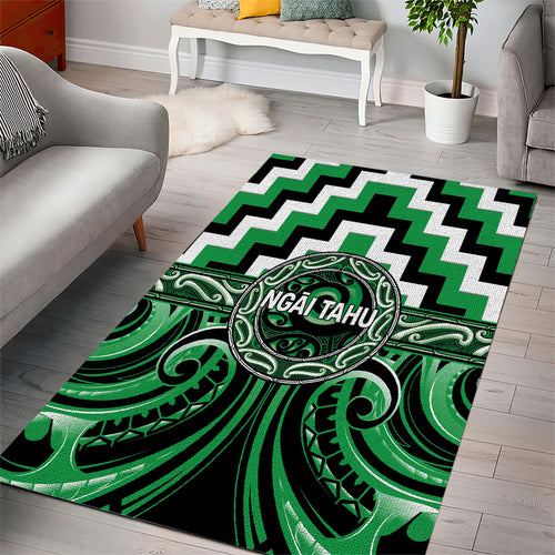 Aotearoa Ngai Tahu Area Rug Maori Iwi Poutama Puhoro Tattoo