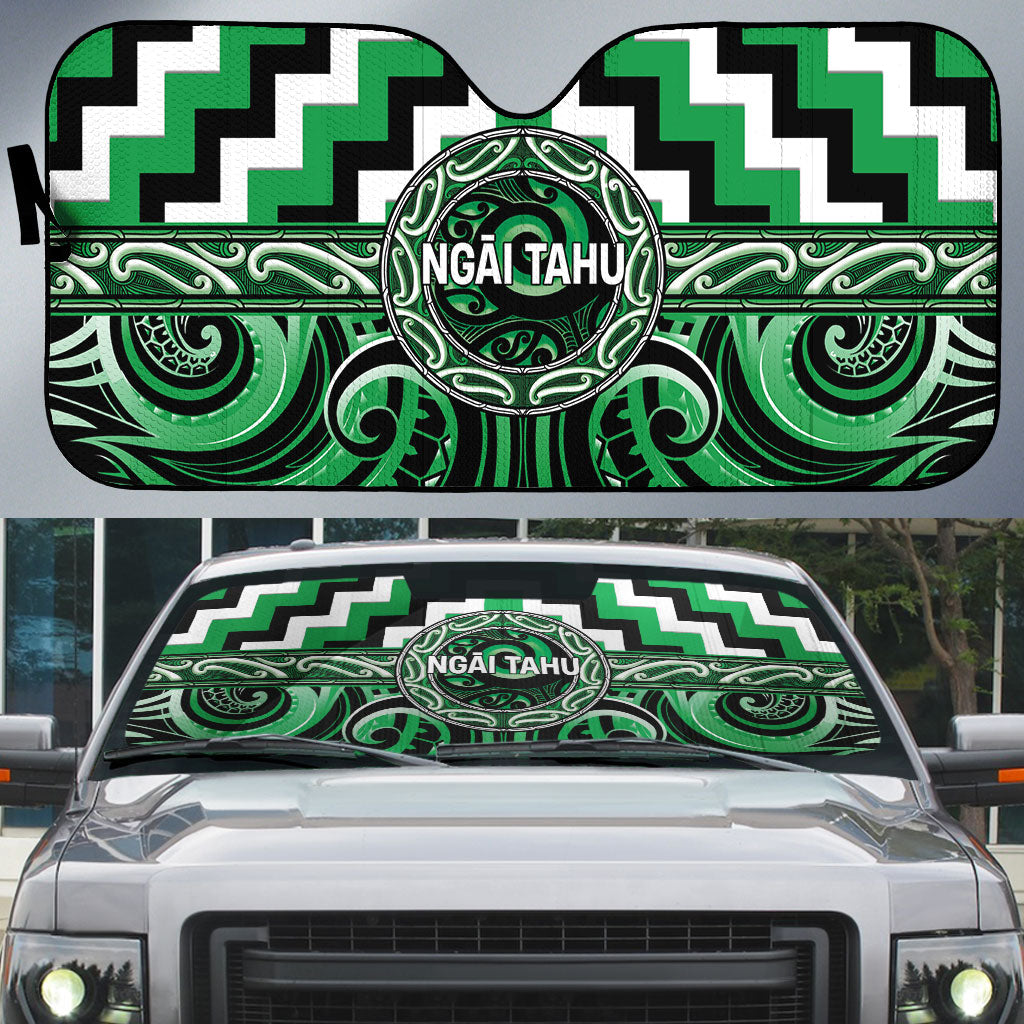Aotearoa Ngai Tahu Auto Sun Shade Maori Iwi Poutama Puhoro Tattoo