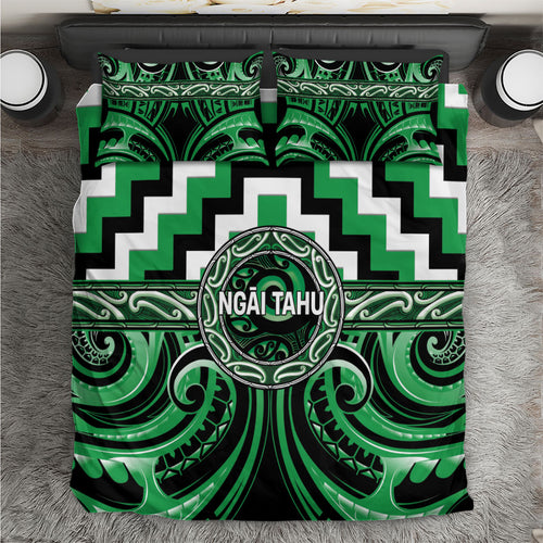 Aotearoa Ngai Tahu Bedding Set Maori Iwi Poutama Puhoro Tattoo