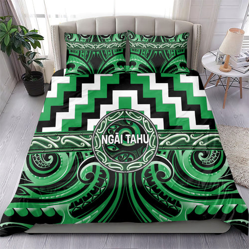 Aotearoa Ngai Tahu Bedding Set Maori Iwi Poutama Puhoro Tattoo
